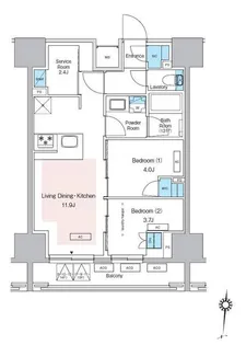 プレディアコート錦糸町スカイビュー【12階】の間取り