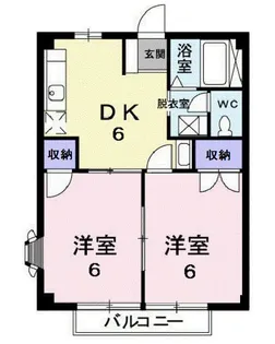 コーポ サンスカイE【1階】の間取り