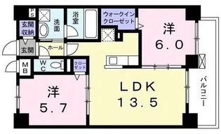 ディアコート【4階】の間取り