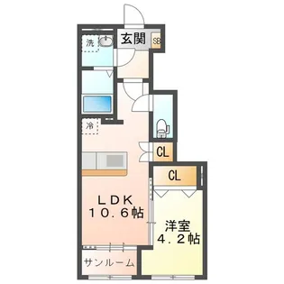 津市久居相川町 賃貸アパートII期新築工事【1階】の間取り