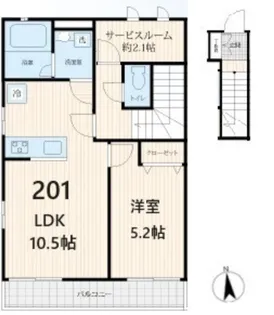 スリーアローテラス【2階】の間取り