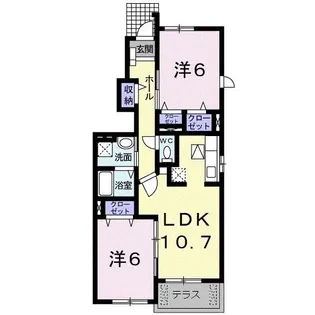 カーサ アバンツァート【1階】の間取り