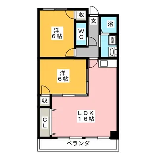 ケイツーホソノ【8階】の間取り