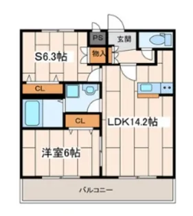 サンライズ(大上5)【0】【3階】の間取り