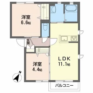 シャーメゾン下角B【2階】の間取り