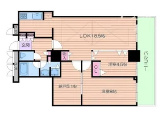ローレルコート難波【9階】の間取り