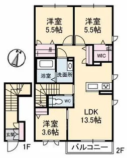 RAINBOW中島 C棟【2階】の間取り