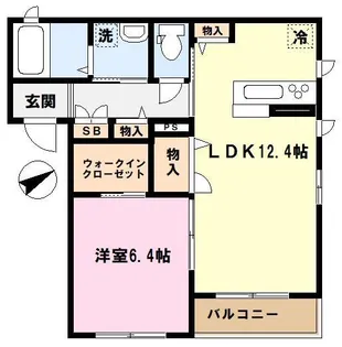 フォンティーヌ中央【2階】の間取り