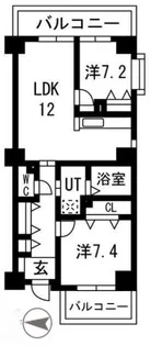 アクティ目黒駅前1号棟【4階】の間取り