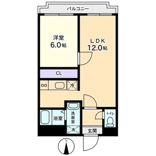 信開ウエラコート大領中【6階】の間取り