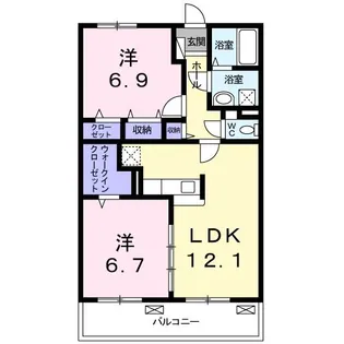 クレメント A【3階】の間取り