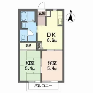 ディアス菜根B【2階】の間取り