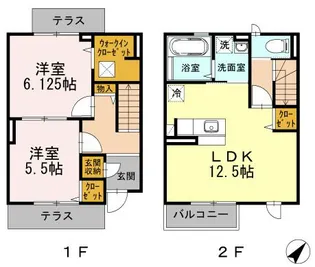 ライスフィールド ハピネスBの間取り