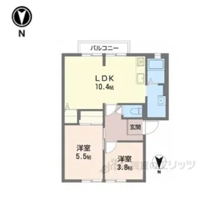 ブリーズ大安寺B【2階】の間取り