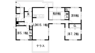 グリーンヒルズ東山台114号棟【1階】の間取り