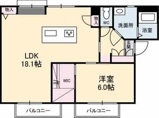 グランジュール中山台 A棟【1階】の間取り