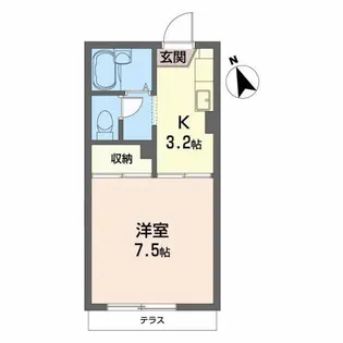 アップルコート1【1階】の間取り