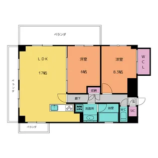 プレディアスタイル白川公園【13階】の間取り