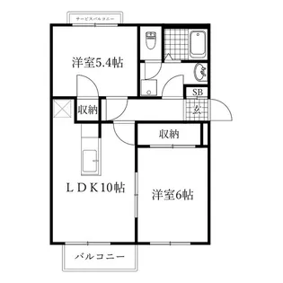 ルミエールKANYU A棟【2階】の間取り