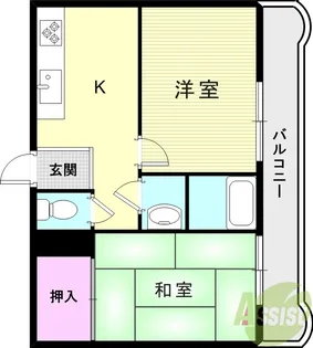 ダイバーシティ神戸長田【5階】の間取り