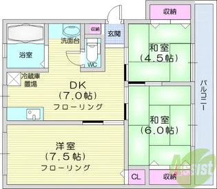 幸町コーポ【3階】の間取り