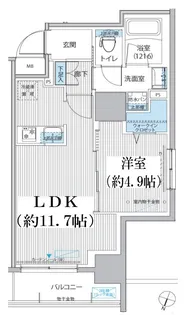 グラン フォークス神田 イーストタワー【11階】の間取り