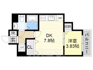大阪 PRESTIGE ACCOMMODATION【9階】の間取り
