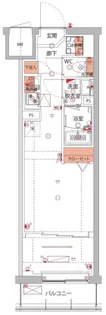 ハーモニーレジデンスパレスフロント【1階】の間取り