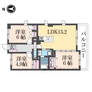 パインフィールド洛西【4階】の間取り