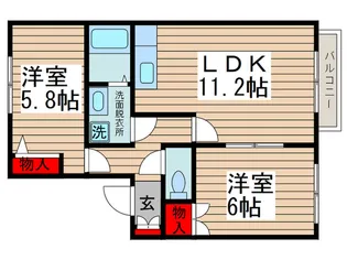 サンフレンドハイツC【2階】の間取り