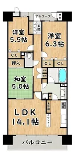 リバーガーデン出来島【9階】の間取り