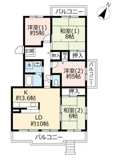 UR鹿の子台北ハイツ【1階】の間取り