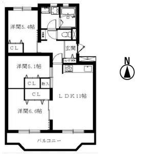 ニューメゾン・ド・アザレ【3階】の間取り