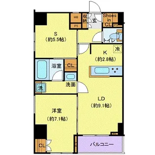 ジェノヴィア東日本橋駅前グリーンヴェール【11階】の間取り