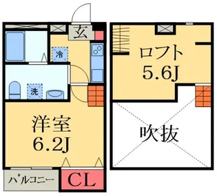 SQUARE I(スクエアワン)【2階】の間取り