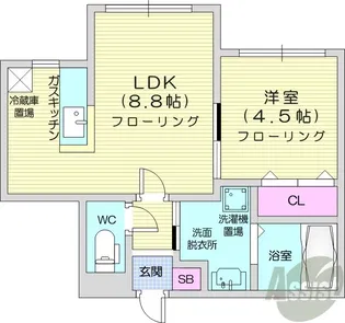 ユーフォリア北円山【4階】の間取り