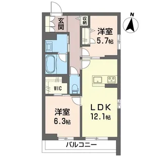 グランドソレイユ湘南横松【1階】の間取り