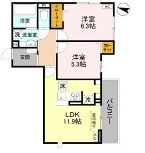 アメニティ美南東【1階】の間取り