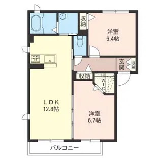 ソレアードB【2階】の間取り