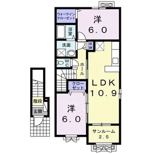ボーソレイユA【2階】の間取り