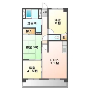 スカイコート徳重【1階】の間取り