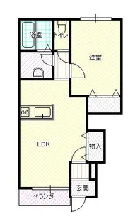 岡山県倉敷市児島小川9【アパート】の間取り