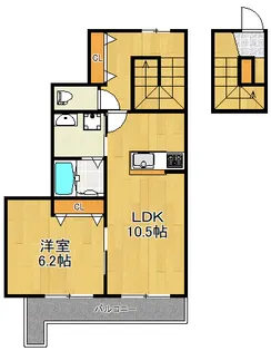 GALASSIA【2階】の間取り