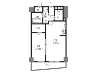 エビデンス三津屋【4階】の間取り