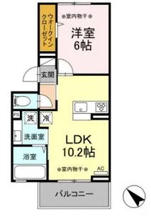 ヒルズ国母【1階】の間取り