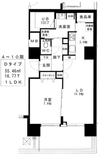 ゴサロレジデンス【9階】の間取り