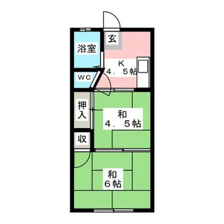 石栄コーポ1号館【1階】の間取り