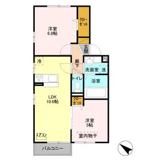 セジュール青毛【2階】の間取り