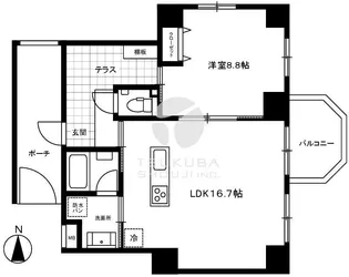 モンテヴェルデ神楽坂弐番館【2階】の間取り