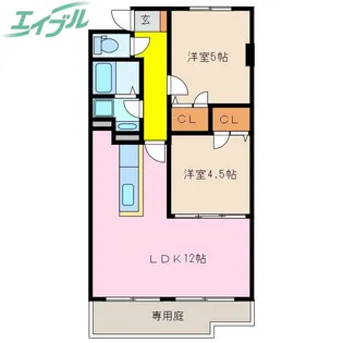 フォ・セート【1階】の間取り